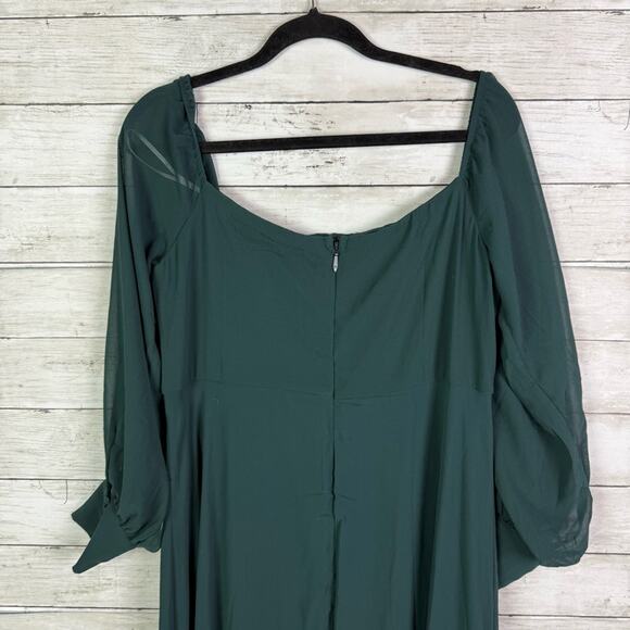 Lulus Feel the Romance Emerald Green Off-the-Shoulder Maxi Dress Size XL - Picture 7 of 8